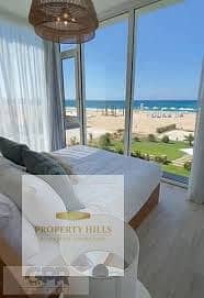 I will hand over a chalet in Marina 5, front row by the sea, fully finished with hotel finishing, furnished, with electrical appliances and air conditioning, for an advance of 6 million.