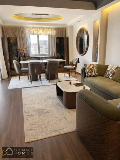 Furnished 140-square-meter apartment for rent in Madinaty (B10), featuring 3 bedrooms (including a master bedroom) and equipped with the latest