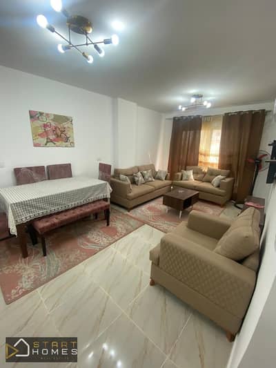 116m² furnished 3-bedroom apartment for rent in Madinaty (B12); modern furnishings, just minutes from Craft Zone.