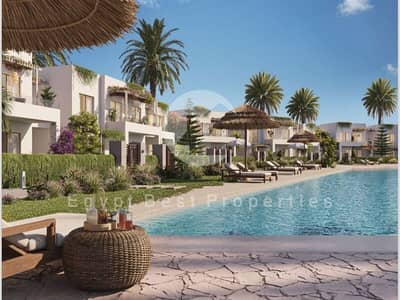 LOWEST PRICE FINISHED 3 BEDROOM FOR SALE WITH LARGE GARDEN DIRECT LAGOON  INST UP TO 8 YRS IN  SEASHORE IN RAS AL HEKMA IN NORTH COAST