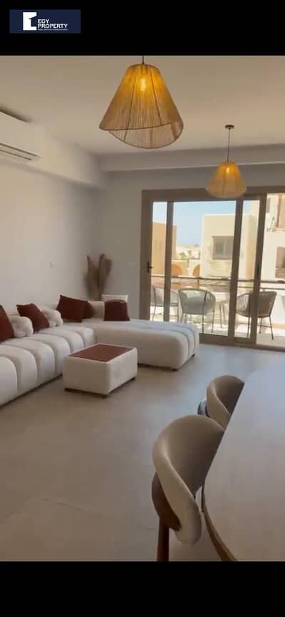 ِشالية مميز للبيع في هاسيندا ويست الساحل الشمالي مفروش بالكامل بــ فيو مميز استلام فوري
