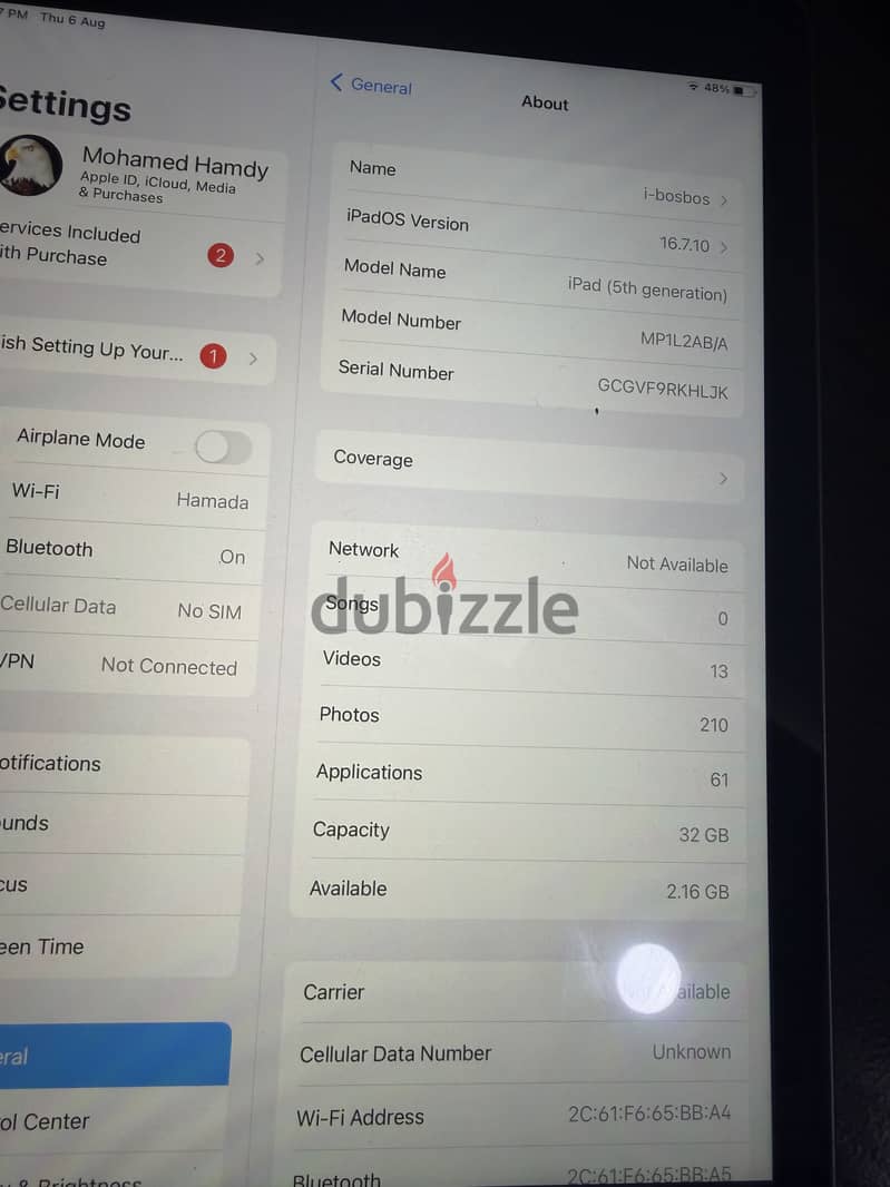 5th gen ipad wifi+ cellular 4
