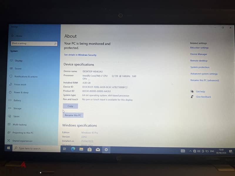 hp dv6 i7 1st gen. 6