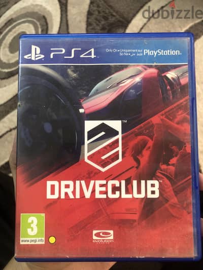 اسطوانة Drive club استعمال خفيف جدا PS4