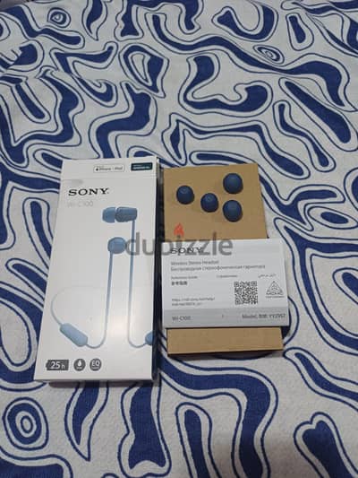 سماعة سوني أصلية Sony WI-C100 بحالة الزيرو بالعلبة والمشتملات