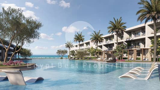 Fully Finished with Ac's 5% downpayment 8 years installments chalet for sale in Almaza bay North coast