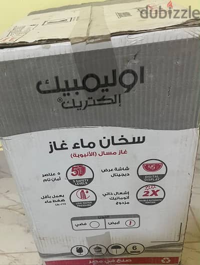 سخان غاز أوليمبيك إليكتريك 6 لتر فوري جديد بالكرتونة