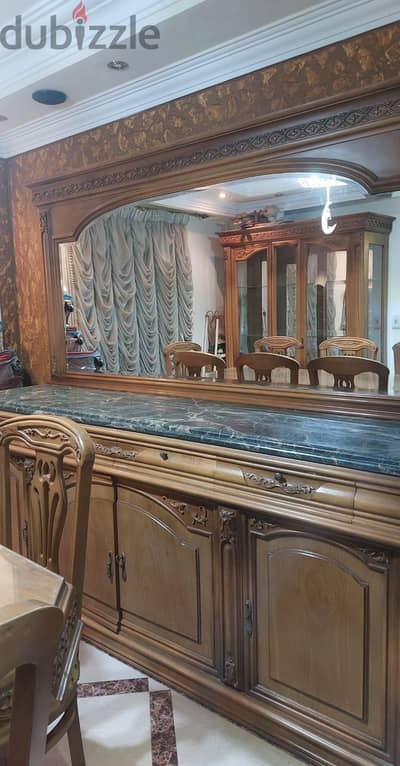 أثاث شقة كامل بحالة ممتازة و راقى (٤) غرف بأعلى جودة خشب زان