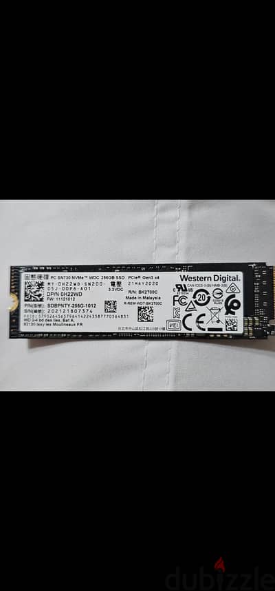Western Digital NVMe SSD  m2 256GB