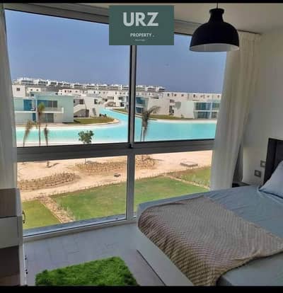 شالية غرفتين fully sea view بخصم 30 % لفترة محدودة finished + ACs+ kitchen بالتقسيط للبيع في الساحل الشمالي بالقرب من مراسي و هاسيندا باي و كالي كوست