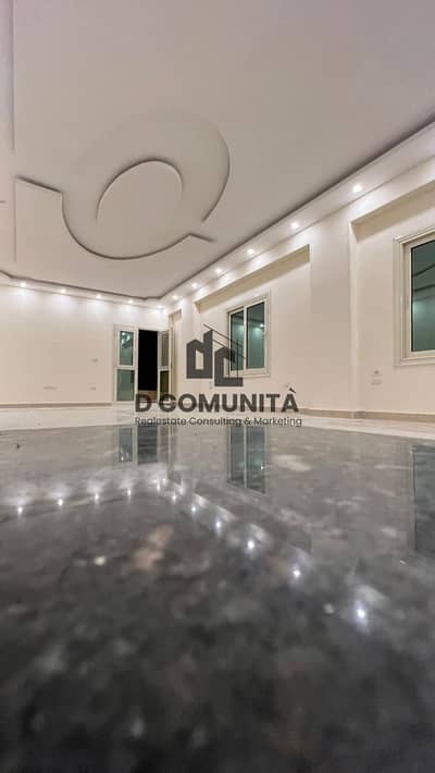 Residential apartment for rent with an area of 235 meters in the third/fourth district of the Fifth Settlement – First floor with luxurious finishing, kitchen, and open view