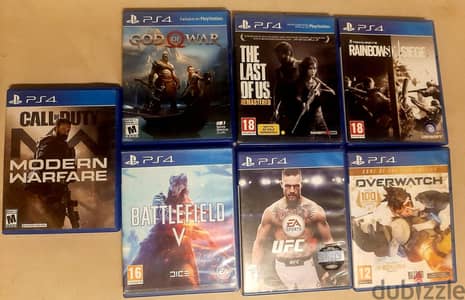 مجموعة من ٧ ألعاب playstation 4  للبيع بسعر مميز جدا