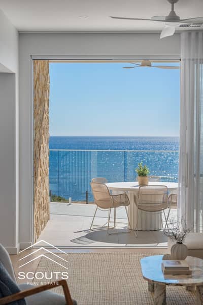 Sea side apartment for sale ready for immediate handover and fully finished views of lagoons and green spaces at Mazarin New Alamein North Coast