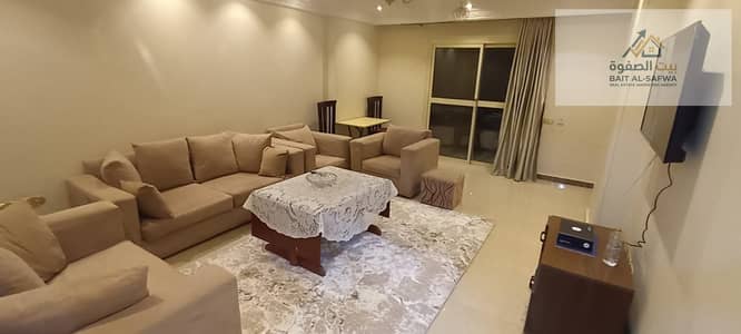 Furnished apartment for rent in Al Shabab Towers, fully air-conditioned, very quiet location and close to all services.