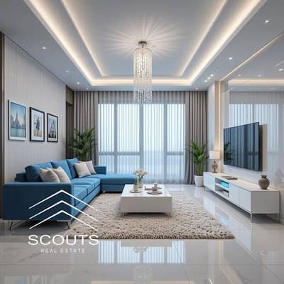 Fully finished beachfront apartment with air conditioning private beach and a view of Crystal Lagoons for sale in El Alamein Towers North Coast