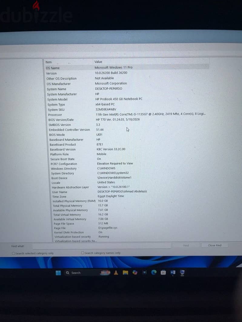 Hp pro book 450 G8 notebook lm 5