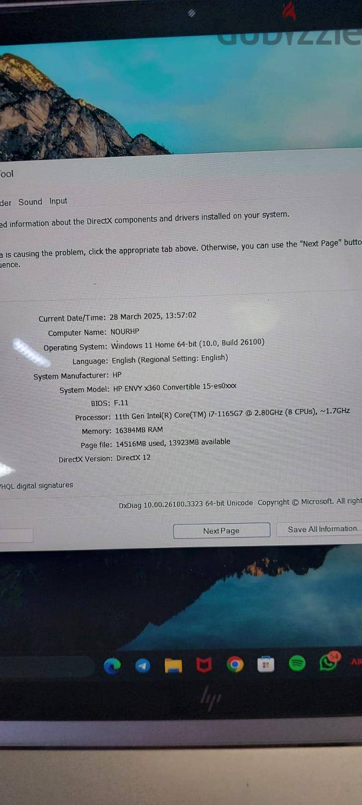 HP ENVY 360x 11th gen core i7 16G ram 6