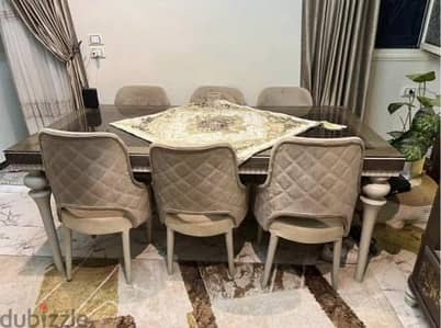 سفرة و ٦ كراسي خشب زان
