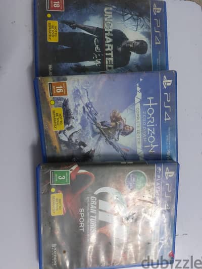 horizon zero down +uncharted 4+gran turismo