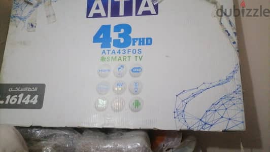 لقطة للبيع: شاشة ATA سمارت 43 بوصة FHD جديدة زيرو بالكرتونة