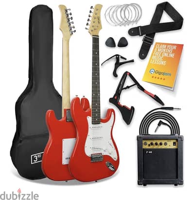 Red electric guitar