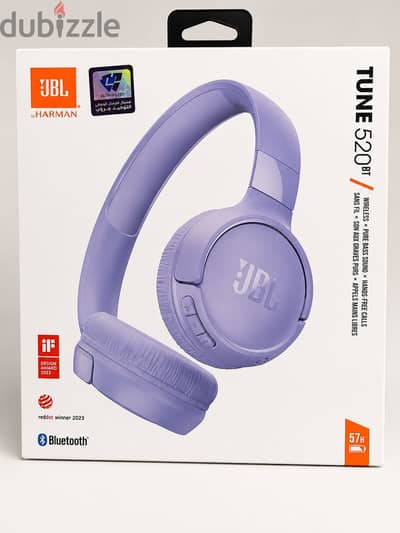 Purple JBL tune 520BT headphones - سماعة JBL لون بنفسجي