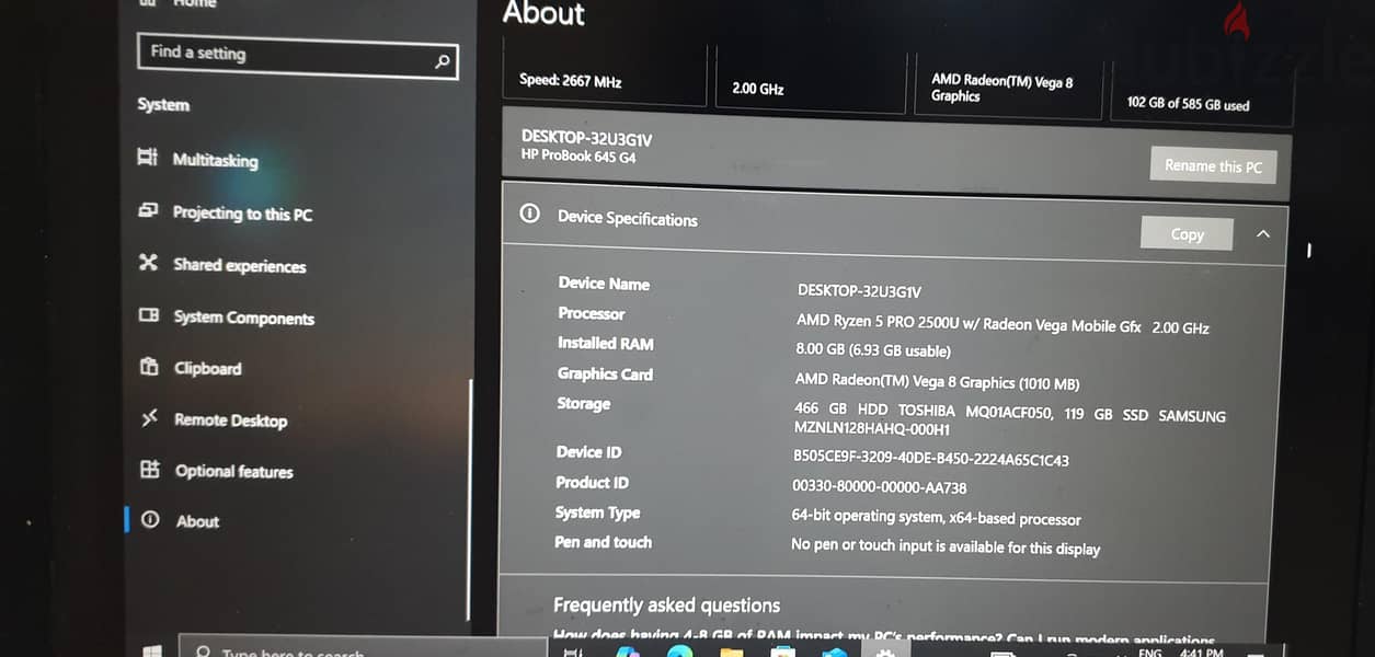 laptop Hp G645 g4 2