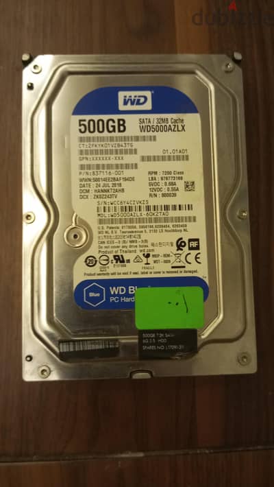 هاردات نص تيرا hdd هيلث 100% و متوفر داتا العاب