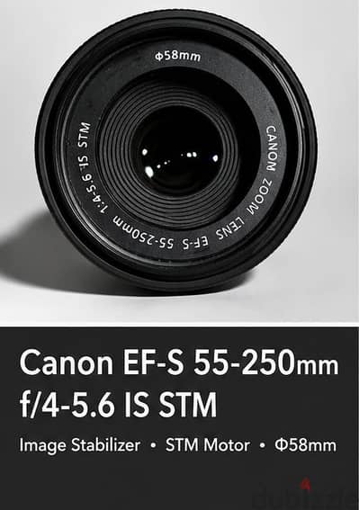 Canon zoom lens 55-250 is stm