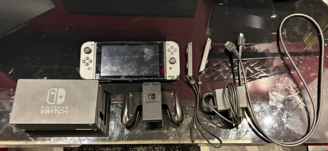 Nintendo switch V1 with 3 games and accessories