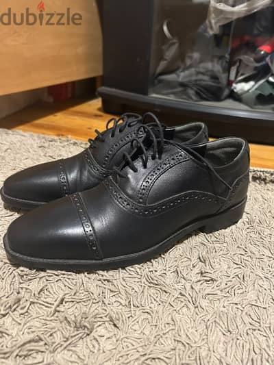 Men's Black Leather Brogue Oxford Dress Shoes - Zam Italy