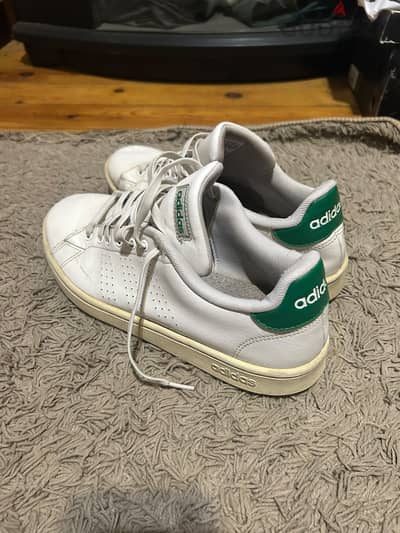 Adidas Advantage / Stan Smith Style Leather Sneakers - White & Green