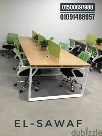 خلية عمل-ورك ستيشن خشب mdfاسباني-مكتب موظفين- work station- partiton
