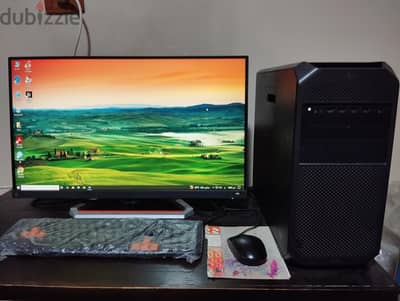 جهاز كمبيوتر وورك استيشن HP Z4 + شاشة جيمنج BenQ Mobiuz