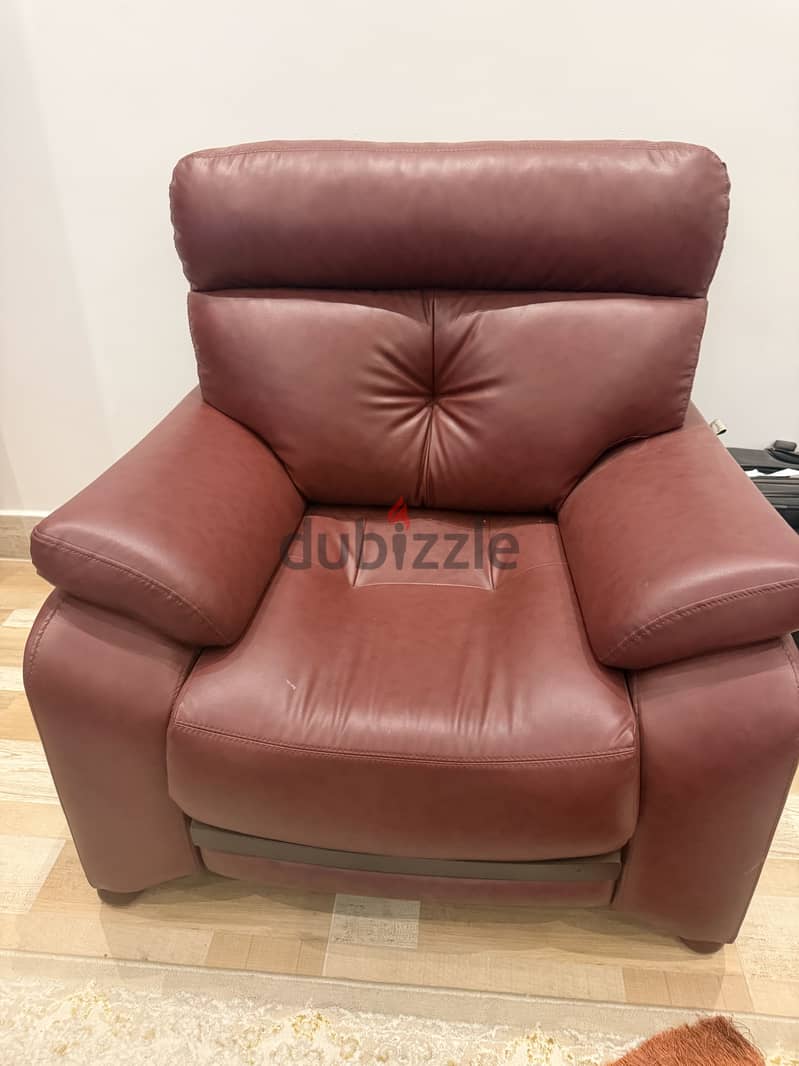 Burgundy Leather couch 2