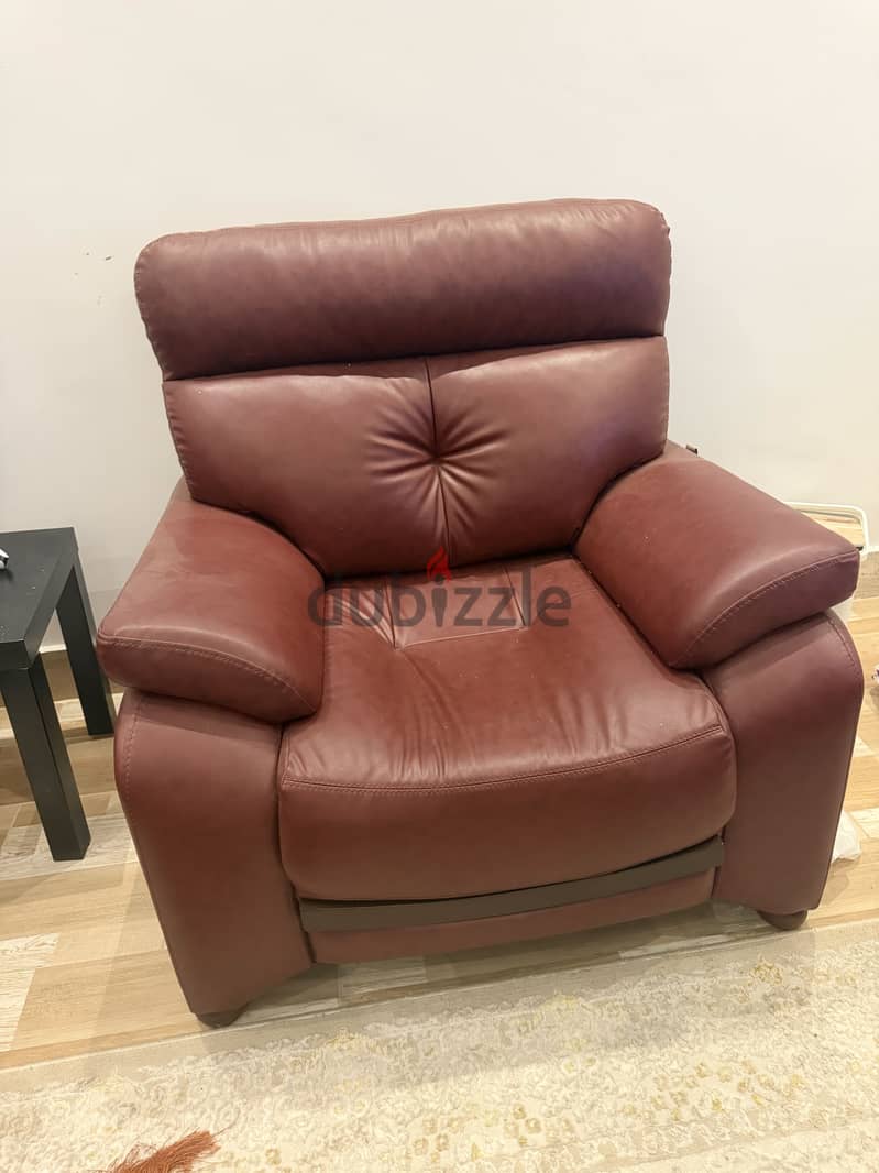 Burgundy Leather couch 3