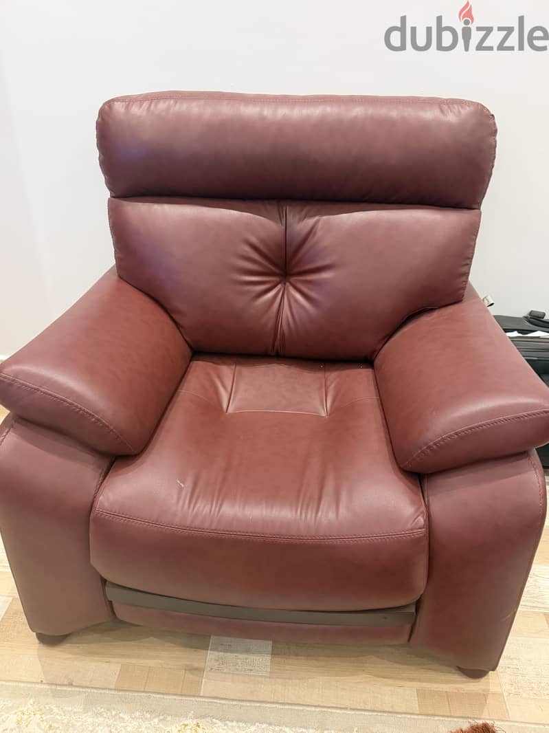 Burgundy Leather couch 4