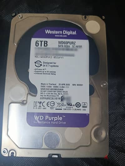 Western Digital 6TB Purple Hard Drive
