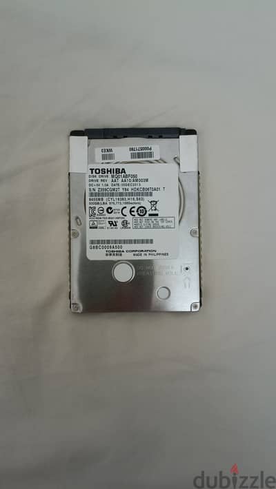  هارد لابتوب توشيبا 500 جيجا بايت أصلي HDD Toshiba لقطة 