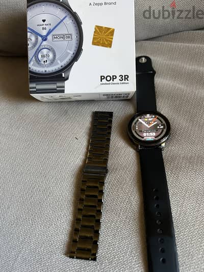 ساعة Amazfit Pop 3R Classic Metallic (شاشة Always-On Display)