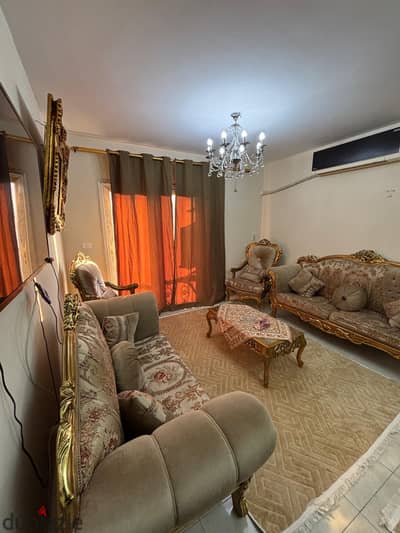 For rent, a new law apartment in Al-Rehab City, 119 meters - in the old seventh phase with kitchen and air conditioning