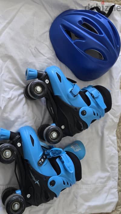 Skates for kids imported 2 row 4 weels + helmet