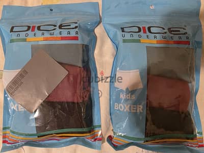 Dice cotton boys boxers بوكسر ولادي قطن سن ٢-٣ سنين