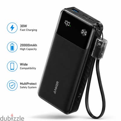  Power Bank ANKER أصلي 20,000mAh | شحن سريع 30W | شاشة رقمية