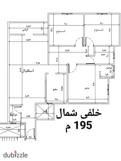 Apartment 195m repeated rear 3 rooms 3 bathrooms from the owner directly semi-finishing 40% down payment and 10% initial payment steps to Heliopolis Club steps to Vivens Mall steps to Shifa Hospital