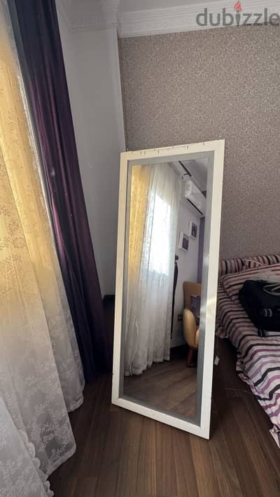 Standing white Mirror with LED 60*160cm