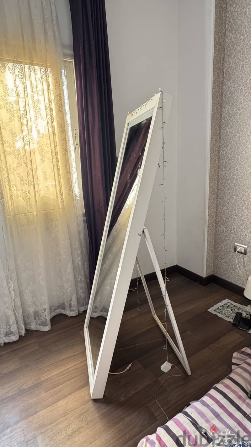 Standing white Mirror with LED 60*160cm 1