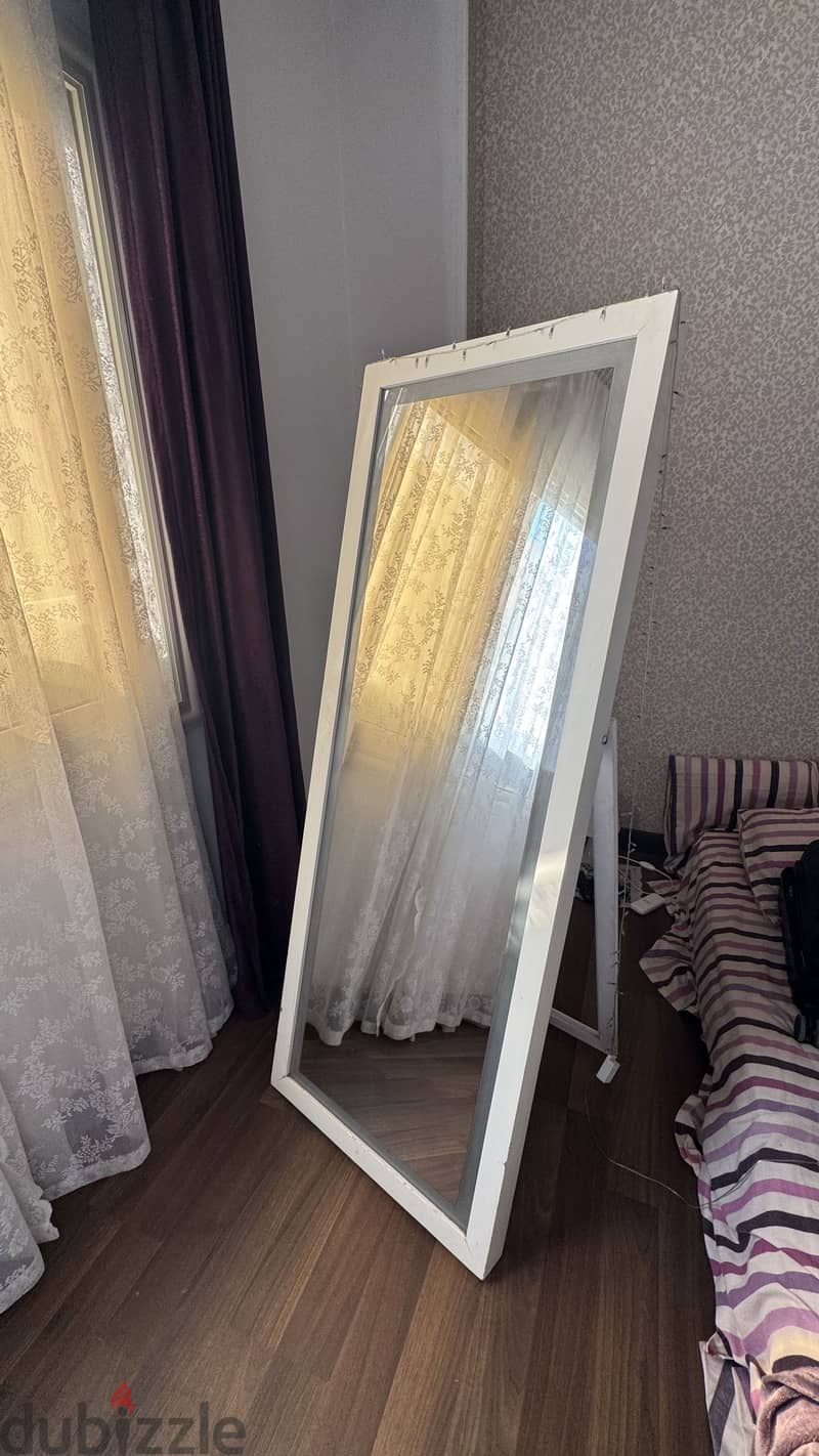 Standing white Mirror with LED 60*160cm 2