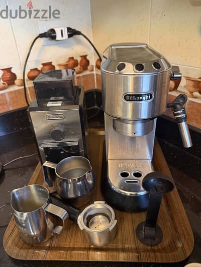 Delonghi Dedica Coffee machine and grinder