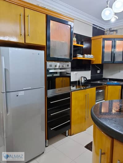 Furnished 130 sq m air-conditioned apartment for rent in Al Narges Buildings, Fifth Settlement, near services.